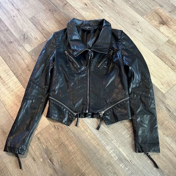 Lulus Black Faux Leather Motorcycle
Jacket Women's Size s - Picture 1 of 6